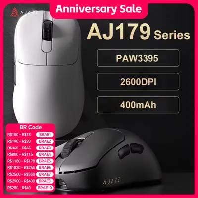 AJAZZ AJ179 PRO PAW3395 무선 게이밍 마우스(RGB 충전 베이스 포함) PC 게이머 노트북용 26000DPI 경량 인체공학적 마우스